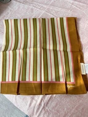 Sézane Striped Scarf in Mustard, Olive & Pink